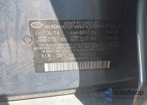 2015 Hyundai Sonata Sport z USA, uszkodzony, nr VIN 5NPE34AF1FH102152